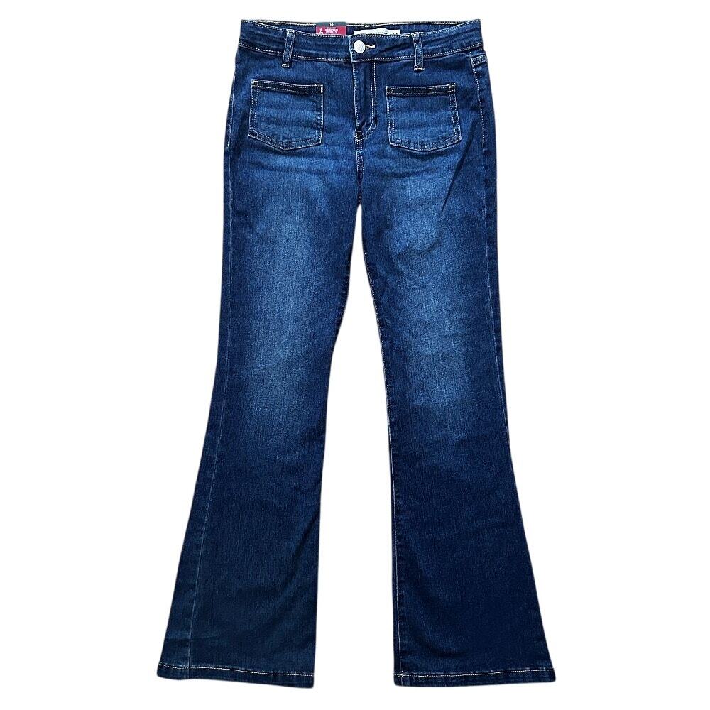 NWT Levi's Girls Regular Rise Flare Patch Pocket Adjustable Denim Jeans 14